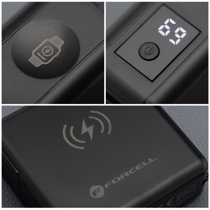 Wielofunkcyjna зарядное устройство Forcell F-Energy 6w1 USB A + USB C PD 45W + повербанк 15000 mAh + беспроводная зарядка 15W