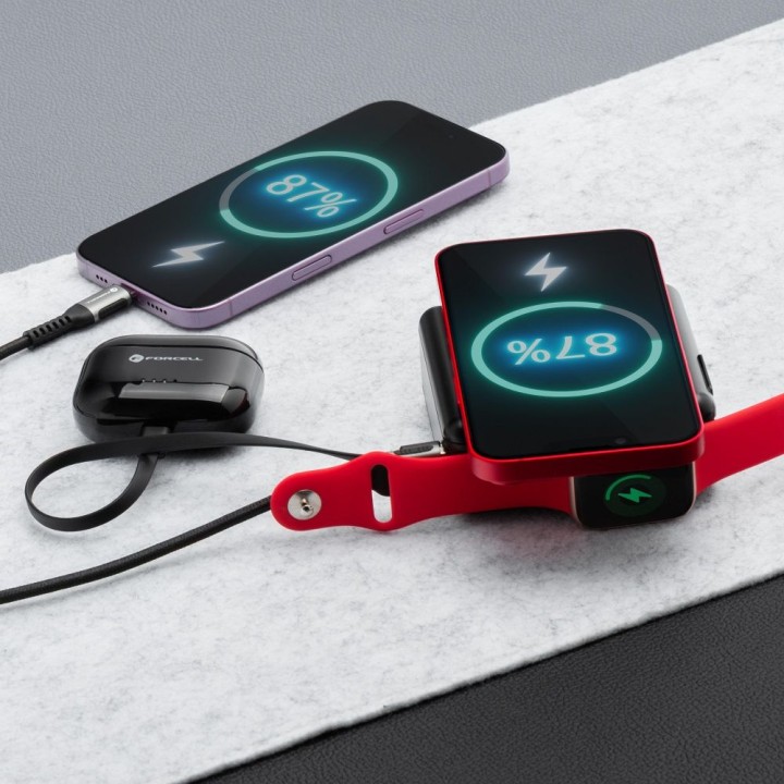 Wielofunkcyjna зарядний пристрій Forcell F-Energy 6w1 USB A + USB C PD 45W + повербанк 15000 mAh + бездротова зарядка 15W чорний