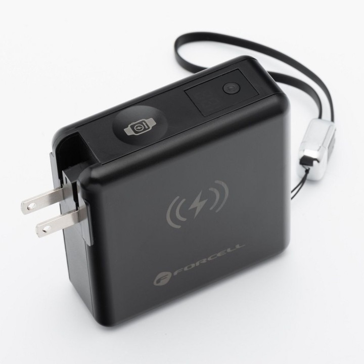 Wielofunkcyjna зарядний пристрій Forcell F-Energy 6w1 USB A + USB C PD 45W + повербанк 15000 mAh + бездротова зарядка 15W чорний