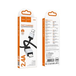 Кабель USB A для Lightning Hoco 2,4A 1 m X110 чорний