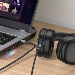 Кабель AUX Jack 3,5 mm для Jack 3,5 mm Hoco 1 m UPA22 черный