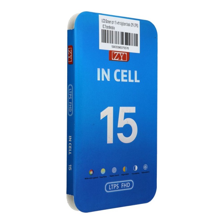 Wyświetlacz do iPhone 15 z ekranem dotykowym czarnym (ZY-LTPS) IC Transferable