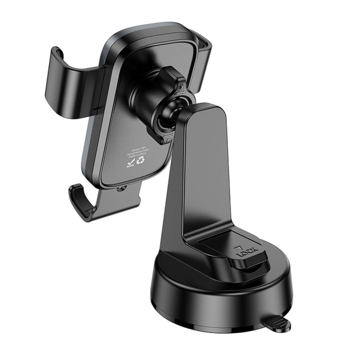 Phone holder for car gravity Hoco for dashboard H81 black grey