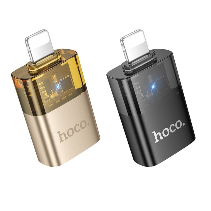 Adapter OTG Lightning for USB A Hoco UA36 black transparent