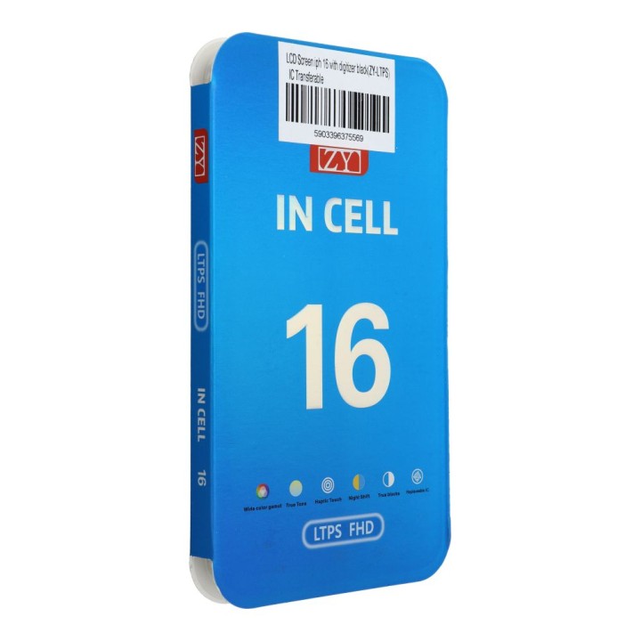 Display for iPhone 16 with black touch screen (ZY-LTPS) IC Transferable