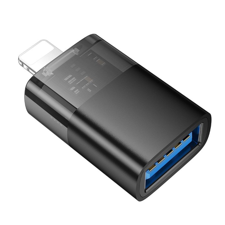 Adapter OTG Lightning for USB A Hoco UA36 black transparent