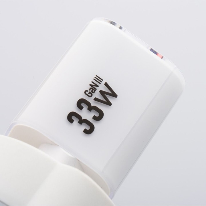 Wall charger for phone Forcell F-Energy GaN III Crystal Color USB C + USB A QC4.0 PD 33W + cable USB C to USB C VT-41