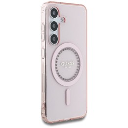 GUESS чехол для SAMSUNG S25 GUHMS25SPFTDTEP (Magnetic IML Rhinestones) розовый