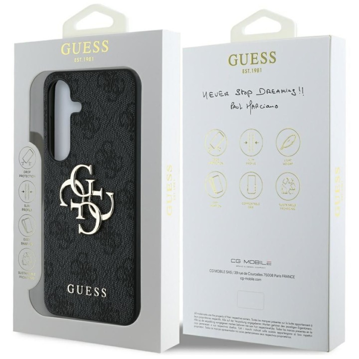 GUESS чехол для SAMSUNG S25 GUHCS25S4GMGGR (4G PU Big Логотип) черный