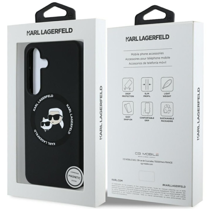 KARL LAGERFELD чехол для SAMSUNG S25 Plus KLHMS25MSKCHTCK (Magnetic Silicone Double Heads) черный