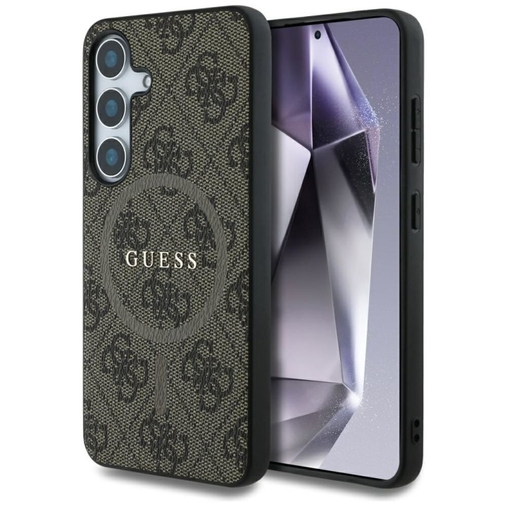 GUESS futerał do SAMSUNG S25 GUHMS25SG4GFRW (Magnetic PU 4G Ring Classic Logo) brązowy