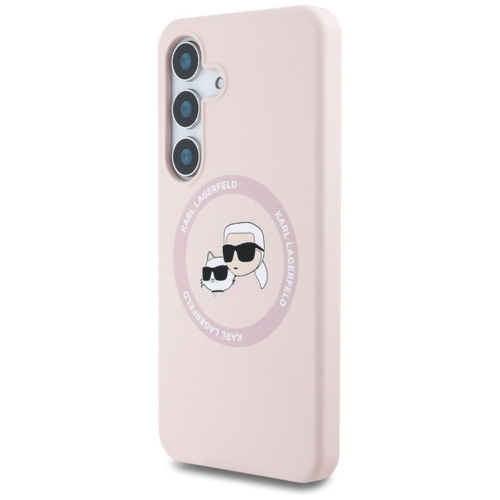 KARL LAGERFELD чехол для SAMSUNG S25 Plus KLHMS25MSKCHTCP (Magnetic Silicone Double Heads) розовый