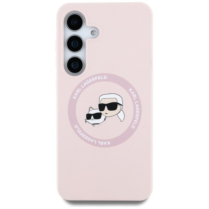 KARL LAGERFELD чохол для SAMSUNG S25 Plus KLHMS25MSKCHTCP (Magnetic Silicone Double Heads) рожевий