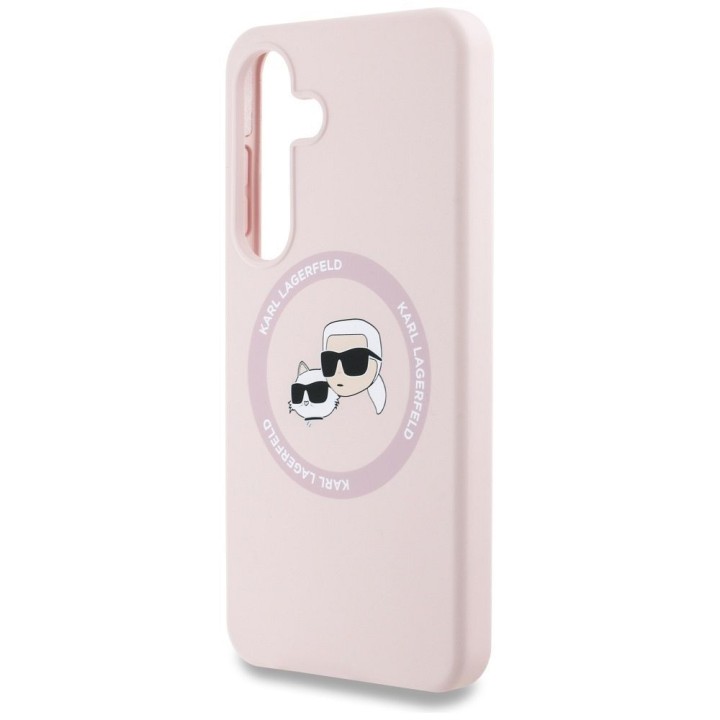 KARL LAGERFELD чехол для SAMSUNG S25 Plus KLHMS25MSKCHTCP (Magnetic Silicone Double Heads) розовый