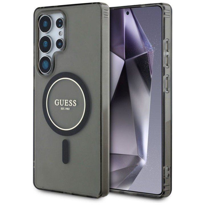 GUESS чохол для SAMSUNG S25 Ultra GUHMS25LHFGEREK (Magnetic IML Glitter Circle) чорний