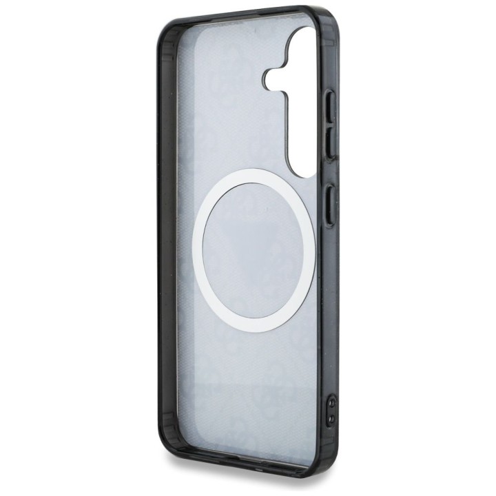 GUESS case for SAMSUNG S25 GUHMS25SHG4PRTGK (Magnetic IML Metal Glitter 4G Circle Triangle) black