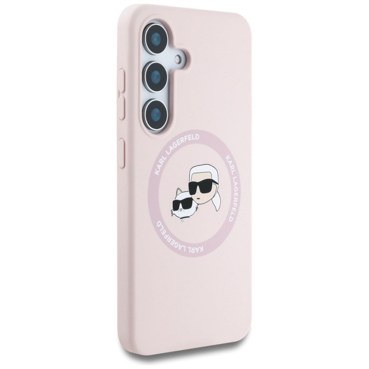 KARL LAGERFELD чохол для SAMSUNG S25 Plus KLHMS25MSKCHTCP (Magnetic Silicone Double Heads) рожевий
