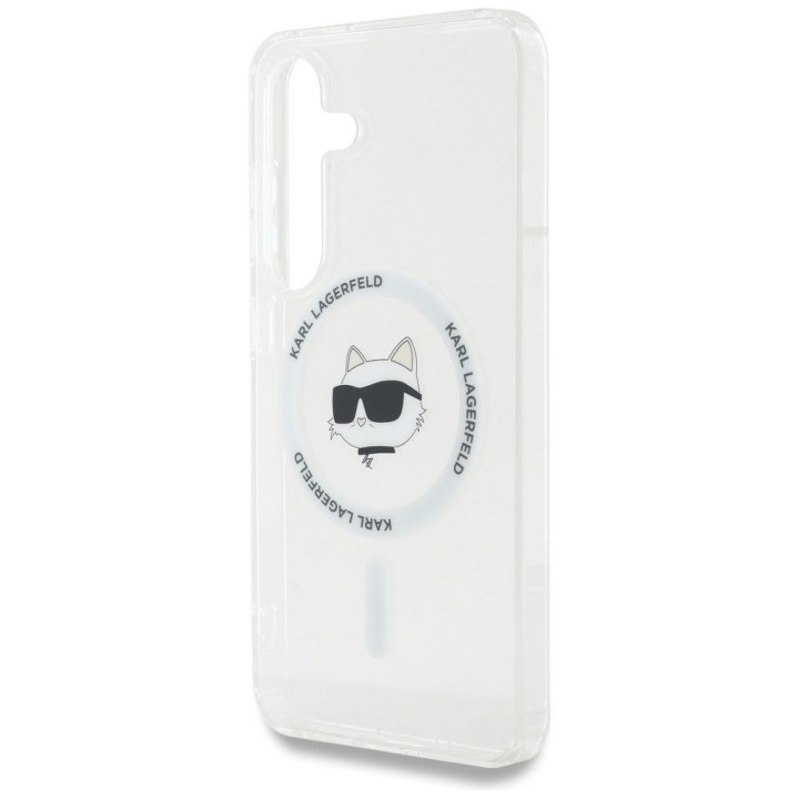 KARL LAGERFELD чехол для SAMSUNG S25 Plus KLHMS25MHLSCHH (Magnetic IML Metal Choupette Head) белый