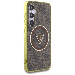 GUESS чохол для SAMSUNG S25 GUHMS25SHG4PRTGW (Magnetic IML Метал Glitter 4G Circle Triangle) коричневий
