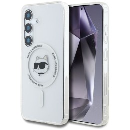 KARL LAGERFELD чехол для SAMSUNG S25 KLHMS25SHLSCHH (Magnetic IML Metal Choupette Head) белый