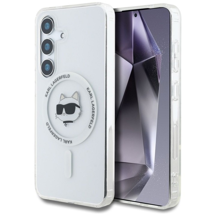 KARL LAGERFELD чохол для SAMSUNG S25 KLHMS25SHLSCHH (Magnetic IML Metal Choupette Head) білий