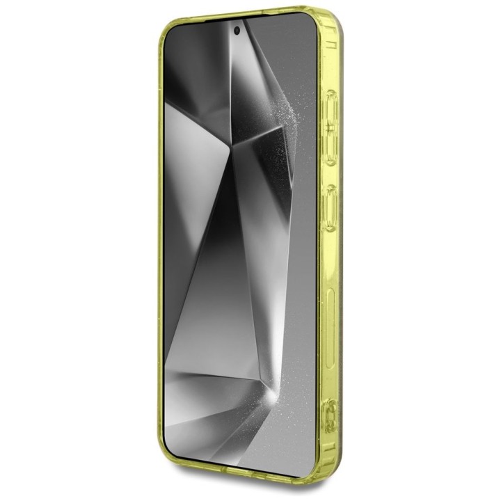 GUESS futerał do SAMSUNG S25 GUHMS25SHG4PRTGW (Magnetic IML Metal Glitter 4G Circle Triangle) brązowy
