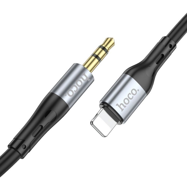 Кабель AUX Jack 3,5 mm для Lightning Hoco 1 m UPA22 черный