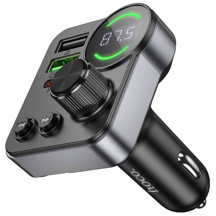 Transmitter car Bluetooth Hoco 2 x USB A + USB C QC3.0 PD 48W E86 black