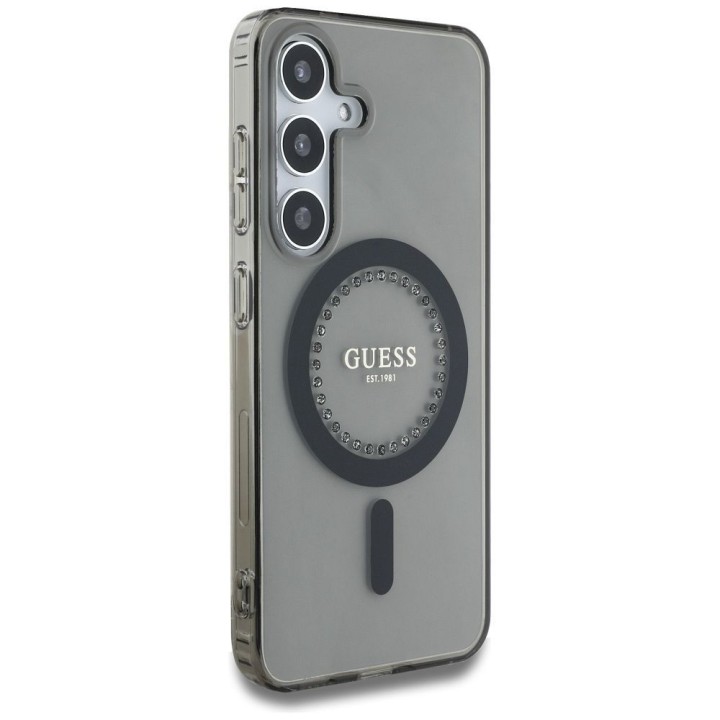 GUESS чехол для SAMSUNG S25 GUHMS25SPFTDTEK (Magnetic IML Rhinestones) черный