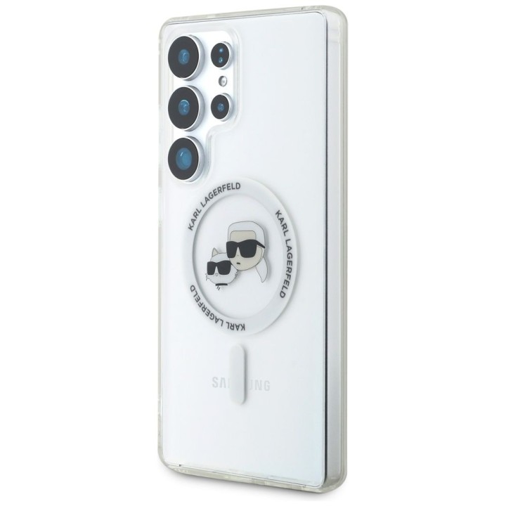 KARL LAGERFELD чехол для SAMSUNG S25 Ultra KLHMS25LHLSKCH (Magnetic IML Metal KC Heads) белый