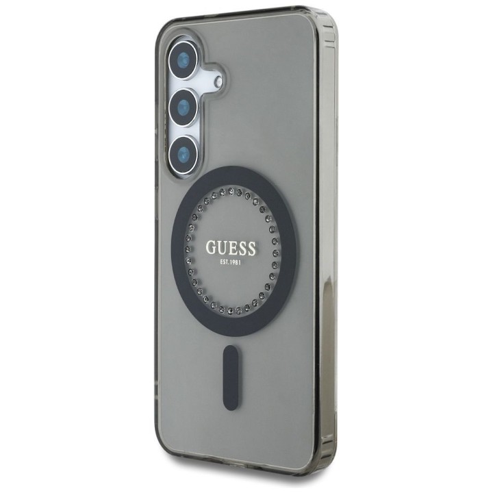 GUESS case for SAMSUNG S25 GUHMS25SPFTDTEK (Magnetic IML Rhinestones) black
