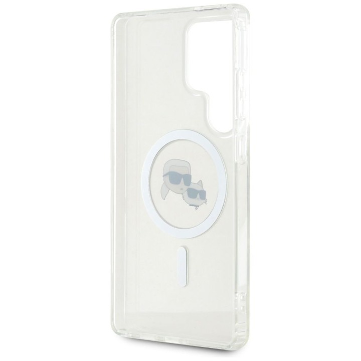KARL LAGERFELD чехол для SAMSUNG S25 Ultra KLHMS25LHLSKCH (Magnetic IML Metal KC Heads) белый