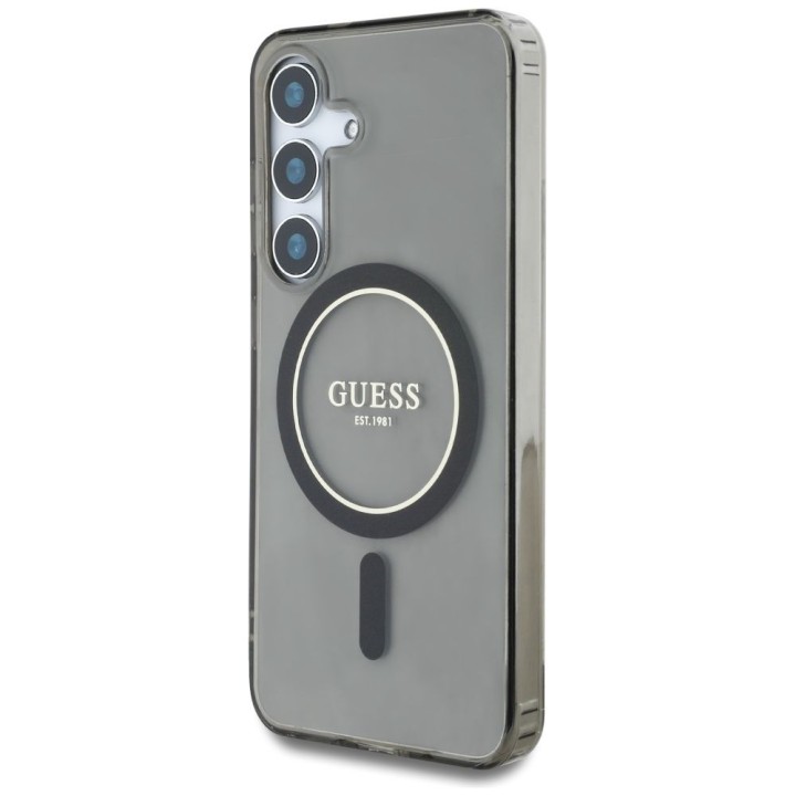 GUESS case for SAMSUNG S25 GUHMS25SHFGEREK (Magnetic IML Glitter Circle) black