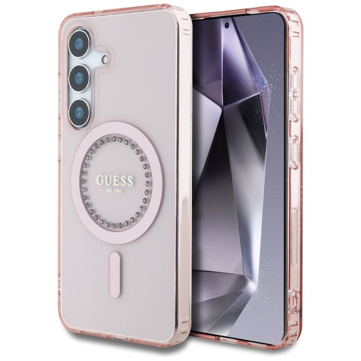 GUESS чохол для SAMSUNG S25 GUHMS25SPFTDTEP (Magnetic IML Rhinestones) рожевий