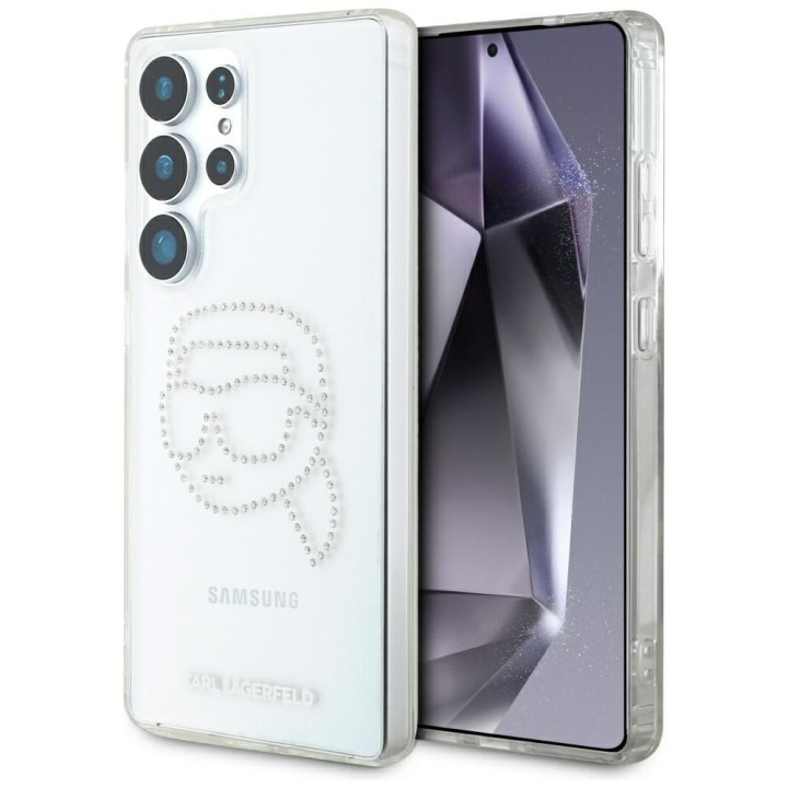 KARL LAGERFELD чохол для SAMSUNG S25 Ultra KLHCS25LHKHDCELT (IML Rhinestones K Head) прозорий