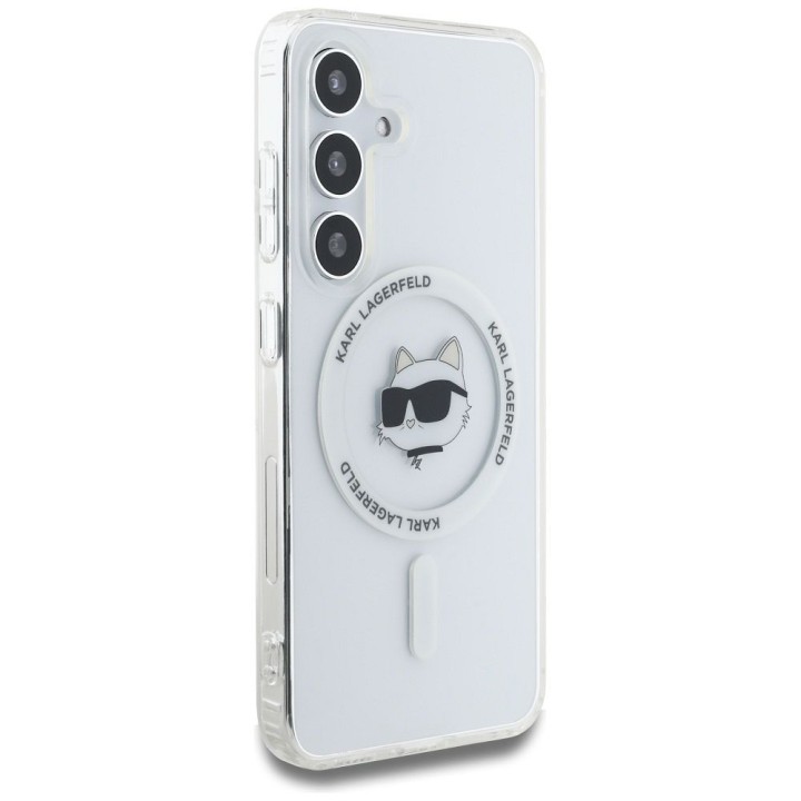 KARL LAGERFELD чехол для SAMSUNG S25 Plus KLHMS25MHLSCHH (Magnetic IML Metal Choupette Head) белый