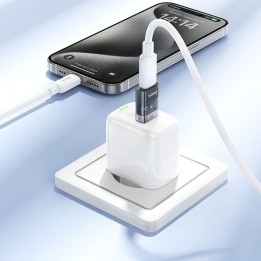 Adapter USB A for USB C Hoco UA36C transparent black
