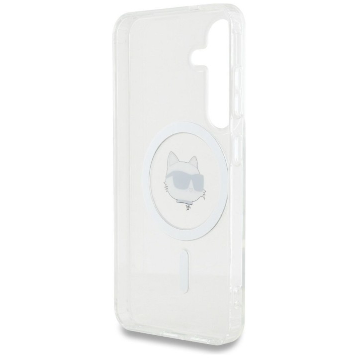 KARL LAGERFELD чехол для SAMSUNG S25 Plus KLHMS25MHLSCHH (Magnetic IML Metal Choupette Head) белый