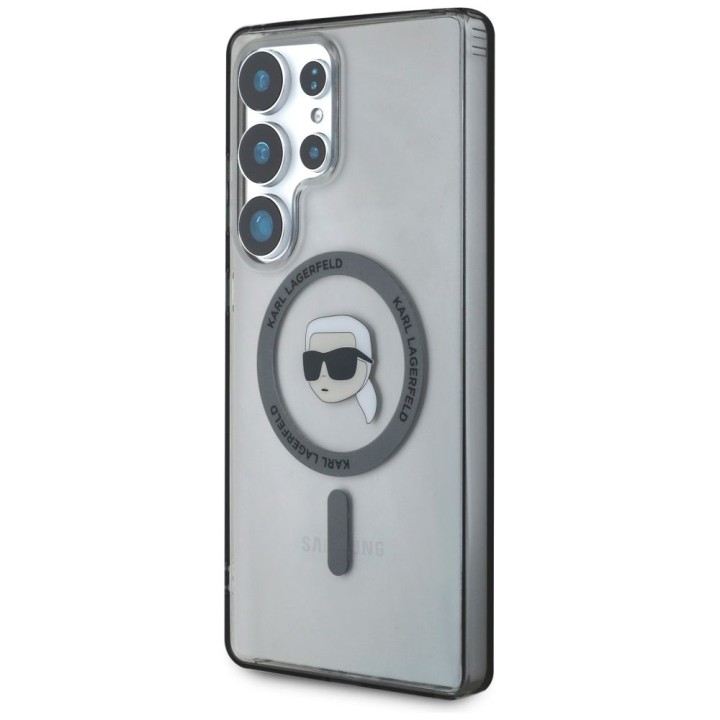 KARL LAGERFELD case for SAMSUNG S25 Ultra KLHMS25LHLSKIK (Magnetic IML Metal K. Heads) black