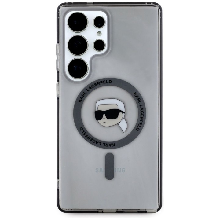 KARL LAGERFELD чехол для SAMSUNG S25 Ultra KLHMS25LHLSKIK (Magnetic IML Metal K. Heads) черный