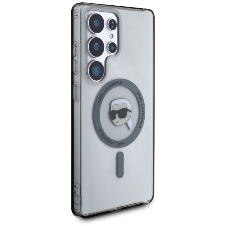 KARL LAGERFELD чохол для SAMSUNG S25 Ultra KLHMS25LHLSKIK (Magnetic IML Metal K. Heads) чорний