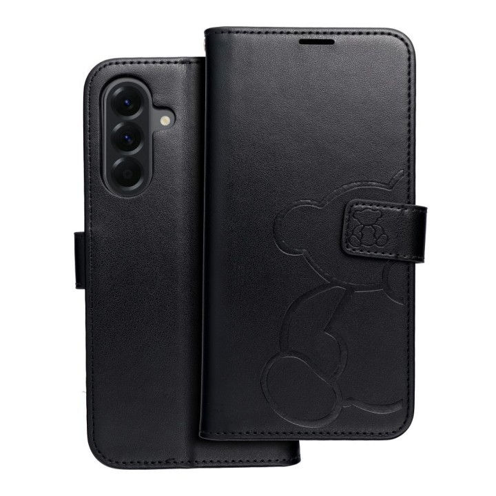 Flip case for Samsung A56 5G Mezzo Book teddy bear black