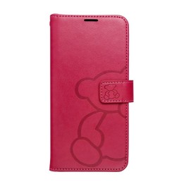 Flip case for Samsung A56 5G Mezzo Book teddy bear magenta