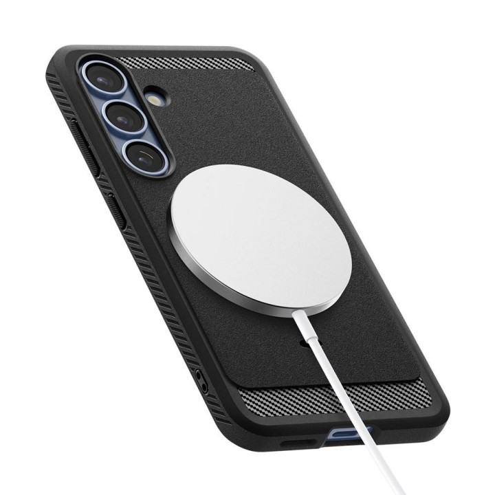 SPIGEN case RUGGED ARMOR MAG compatible with Magsafe for SAMSUNG S25 matte black