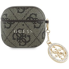Чехол для наушников Guess для Apple AirPods 4 (PU 4G W/ Strass Charm) коричневый