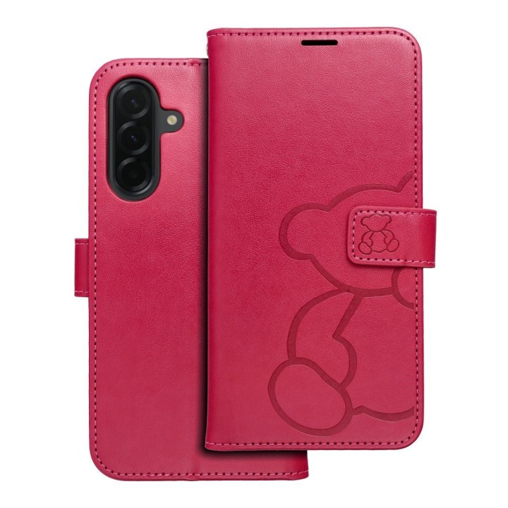 Чохол з клапаном для Samsung A36 5G Mezzo Book teddy bear кольору маджента