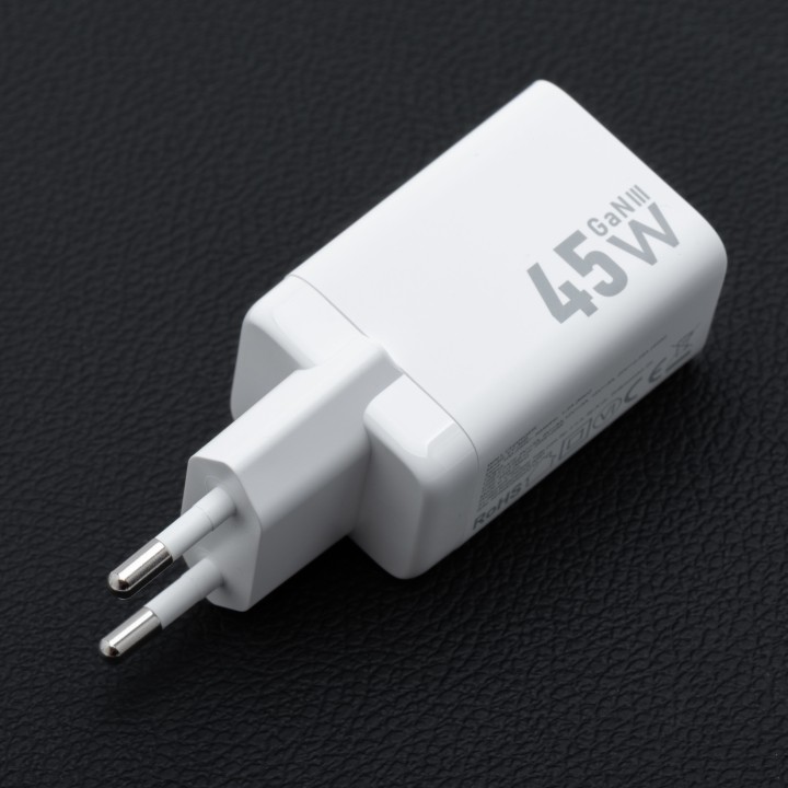 Wall charger for phone Forcell F-Energy Mini GaN III 2 x USB C PD QC4.0 45W VT-36B white
