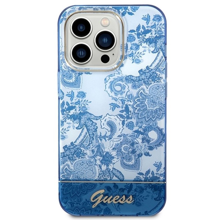 GUESS чехол для IPHONE 14 Pro GUHCP14LHGPLHB (IML Electro Cam TDJ) синий
