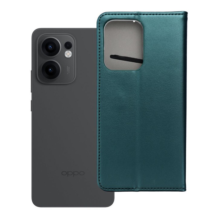 Чохол з клапаном для Oppo Reno 13F 4G / 5G Smart Magneto темно-зелений