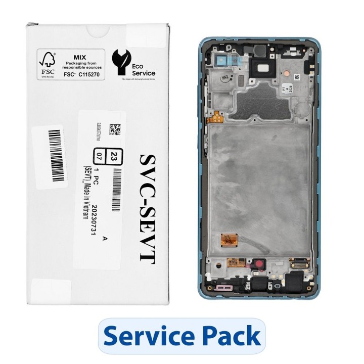ServicePack LCD дисплей для SAMSUNG A72 A725F GH82-25460B синий